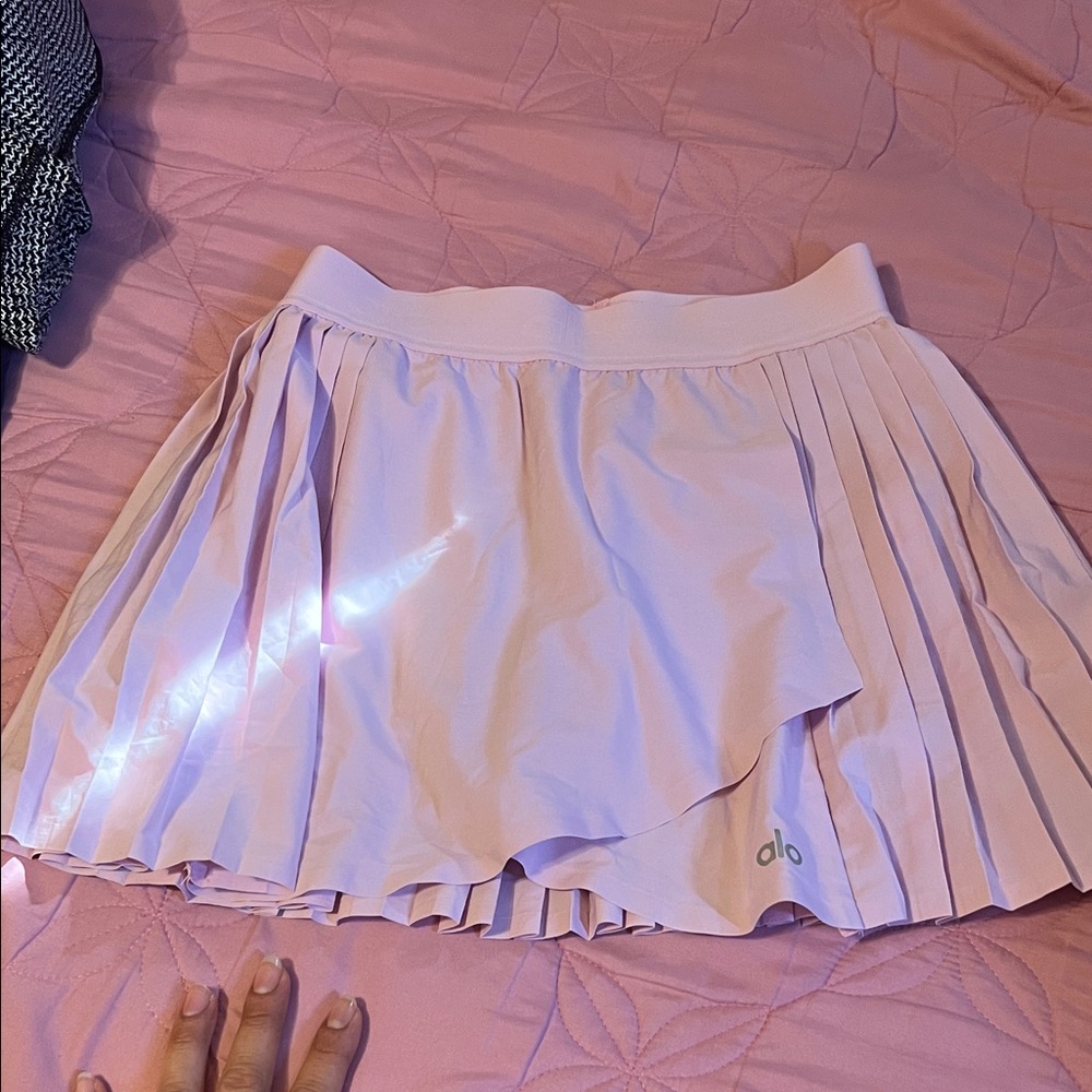 ALO Yoga Pale Pink Pleated Skater Skirt
